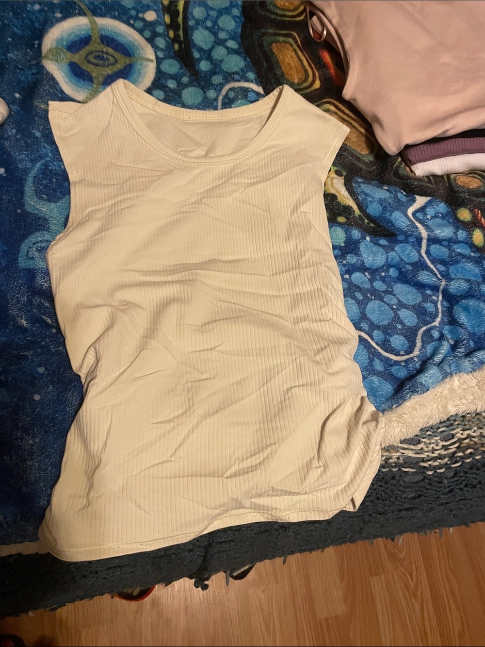 lululemon athletica Cream Ribbed Sleeveless Tank